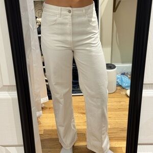 COS Cream High Rise Wide Leg Women's Jeans